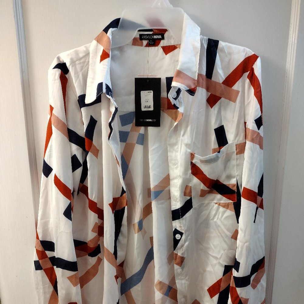 Fashion Nova, Women's Long Sleeve Blouse, Size L